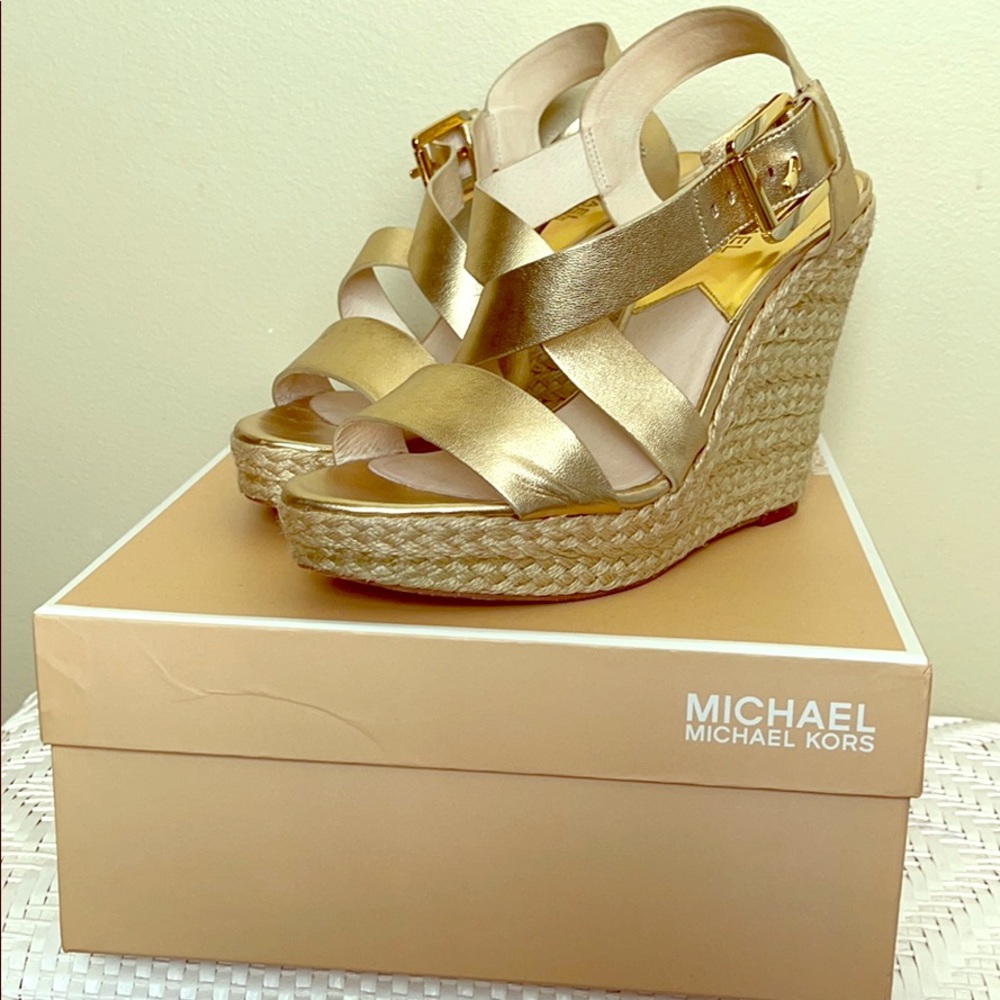 Gold Michael Kors Wedge sandals